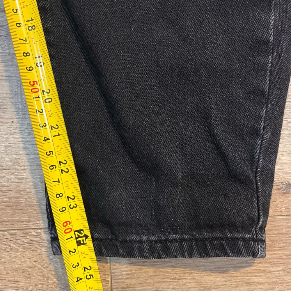Zara womens jeans high fit, free cut elastic belt, in black Size US 6 EUR 38 - Picture 10 of 16